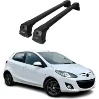 Omtec 4693913B Dachreling Dachträger Aluminium 75 kg Max für MAZDA 2 Schrägheck (DE, DH3)