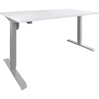 Stier Elektrisch höhenverstellbarer Schreibtisch 501-33, Tischgestell mit Tischplatte 120x80 cm, Weiß mel., Ergonomischer Steh-Sitz-Tisch stufenlos verstellbar 68-118 cm