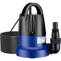 Wiltec Tauchpumpe 400 W, Schmutzwasserpumpe mit max. Fördermenge 7000 l/h, Pumpe zum Absaugen von Wasser max. Förderhöhe 7 m, Flachsaugpumpe für Keller