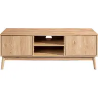 Generic Rebecca Mobili TV-Möbel mit 2 Türen und 2 Regalen aus Bambus und MDF, braun