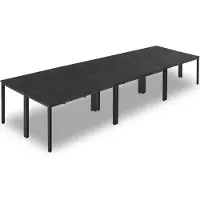 Vevor Konferenztisch Besprechungstisch für 16 Personen 6-tlg. 140 x 60 cm (pro) rechteckiger Kombinationsschreibtisch Meetingtisch Mehrzwecktisch Pausentisch mit Metallbeinen für Büro Konferenzraum