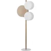 Licht-Erlebnisse Stehlampe Stoff Metall E27 150 cm hoch Weiß Kiefer 3-flammig Skandinavisch Stehleuchte