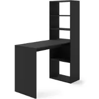 Homlando Schreibtisch mit Regalen HARMONY 120 cm SCHWARZ MATT- Schreibtischregale Bücherregal - Computertisch Arbeitstisch - Home Office
