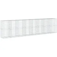 vidaXL Gabione mit Deckel 800x100x200 cm Verzinktes Eisen