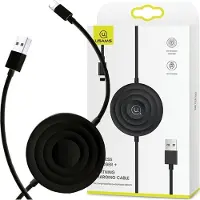 Usams Charge. Induktiv Us-Cc096 10W mit Lightning Kabel Schwarz/Schwarz Cc96Wh01
