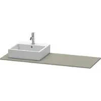 Duravit XSquare Konsole, 1 Ausschnitt links, 1400x16x550mm, XS060GL9292, Farbe: Steingrau Seidenmatt Lack