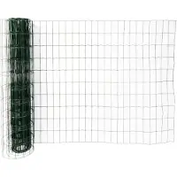 Lemodo Gartenzaun 100 cm hoch, Zaun mit PVC ummantelt 25 m lang, Drahtzaun grün