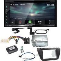 Kenwood DNX-5190DABS Navi Bluetooth CarPlay MP3 Einbauset für Suzuki SX4 S-Cross