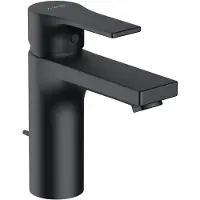 Kludi ZENTA SL Waschtisch-Einhandmischer, Auslaufhöhe 100mm, mit Metall Ablaufgarnitur, 482903965, Farbe: Mattschwarz