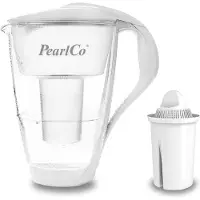 Pearlco Glas-Wasserfilter weiß inkl. 1 Universal Filterkartusche