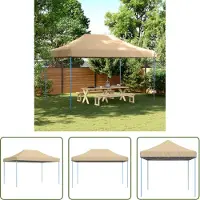 The Living Store Partyzelt Faltbar Pop-Up Beige 440x292x315 cm