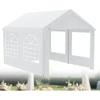 LZQ Partyzelt 3x4 m wasserdicht mit UV-Schutz 50+, Pavillon mit abnehmbaren Seitenteilen, PE-Plane, stabil & wetterfest – Weiß – 12m²