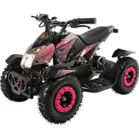 Actionbikes Motors Elektro Kinderquad Cobra | 800 Watt - Pocket Quad bis 24 km/h - Elektroquad - Kinder Fahrzeug - Mini Quad - Elektroauto - Batterie (Pink/Schwarz)