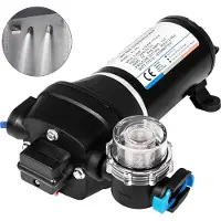 Vevor Wasserpumpe Hochdruckmembran 17L/ min Selbstansaugende Membranpumpe mit Wärmeschutz für Kfz-Schifffahrt Wohnmobile 12V 2m