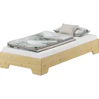 Erst-Holz Funktionsbett Bettrahmen 100x190 Pensionsbett, Gästebett mit wählbarem Zubehör V-60.56-10-190ohne Zubehör