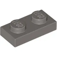 LEGO 100x 1x2 Platten 3023 - Plate Dunkelgrau - Dark Gray