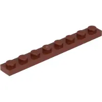 LEGO 1x8 Platte 3460 - 100 Stück Braun