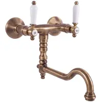 RAV copy of Wand-Spültischarmatur MORAVA schwenkbar in Schwarzchrom SLEZAK