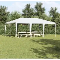 vidaXL Partyzelt Weiß 6x4 m PE, Pavillons & Partyzelte DesignMöbel Neu