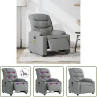 The Living Store Massagesessel Elektrisch Hellgrau Stoff