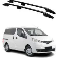Omtec Dachreling Dachgepäckträger für Nissan NV200 VAN 2010-2024 Aluminium Schwarz 2x