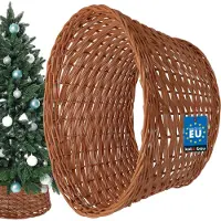 KOTARBAU Weihnachtsbaum Rock aus Weide Ø 45 cm, Naturfarbe Christbaumständer aus Rattan Natur, Weihnachtsbaumkorb, Weihnachtsbaumständer Hülle