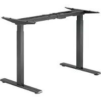 Wiltec Höhenverstellbarer Schreibtisch zweimotorig, Schreibtischrahmen, Gestell für Tischplatten, mit Kollisionsschutz, Memoryfunktion und Sitz-/Stehzeit-Erinnerung