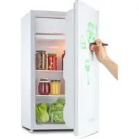 Klarstein Spitzbergen – Kühlschrank, Gefrierfach, ZestfulART Design: Beschreibbare Tür inklusive Marker, 2 Türfächer, Weiß, 90 l