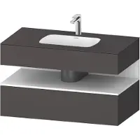 Duravit Einbauwaschtisch-Möbel-Set Qatego 100x55x60cm, we m/Grap ma, Konsolen-Waschtischunterbau
