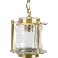 Licht-Erlebnisse Dekorative Gartenleuchte Messing Glas maritimes Design E27 Hängelampe Außenlampe Balkon Terrasse