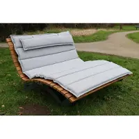 SCALANT Waldsofa Premium mit Auflage und Kissen, Thermokiefer, Wellenliege, Sonnenliege