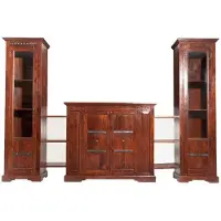 MASSIVMOEBEL24.DE MASSIVMOEBEL24 Wohnwand Akazie 300x39x200 nougat lackiert OXFORD #600