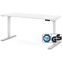 Assmann Elektrisch höhenverstellbarer Schreibtisch Y-Line Weiß, 160x70cm, Memoryfunktion, Kollisionsschutz, 2-fach-Motorik