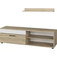 Vicco Lowboard & Regal Berno Sonoma/Weiß mit 1 Klappe, Model 55458