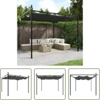 The Living Store Pergola mit Schiebedach Anthrazit 295x292x230 cm
