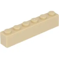 LEGO 100 Stück 3009 Stein Brick 1x6 Part Basic Steine 100 Beige