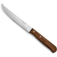 Jamon Küchenmesser Latina 100600 aus Nitrum-Edelstahl und mango aus gepresstem Holz mit einer 13 cm langen Klinge in einer Box.