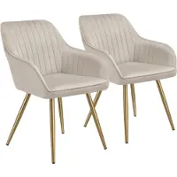 TecTake Esszimmerstuhl Marilyn gepolstert, in Samtoptik, gesteppt 58 x 62 x 82 cm