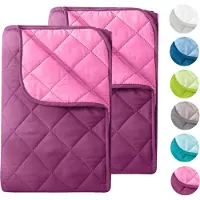 Wometo 2 Stück Microfaser Sommer Steppbett 155x220 – lila und pink / / kochfest 95° / Leichtsteppbett für heiße Tage / ohne Bezug verwendbar