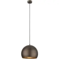 Licht-Erlebnisse Pendelleuchte Metall Ø 27 cm rund H: max. 160 cm Braun E27 Kugelschirm Retro Design