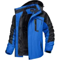 Sonstiges Herren Winter Skijacke Fleece Gefüttert Outdoor Jacke Atmungsaktiv Wasserdicht L Blau