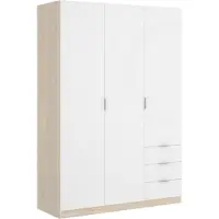 Dmora Kleiderschrank Cimone, 121x52h184 cm, Weiß und Eiche