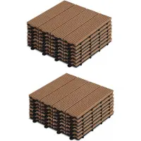 Oviala 16 klickbare Terrassenplatten aus Verbundholz Braun - Padang