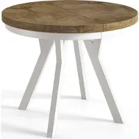 Alpi Möbel Esstisch Rund Evo, Moderner Esstich Ausziehbar, Tisch mit Stabile Konstruktion, Durchmesser 80 - 130 cm, Farbe Lefkas