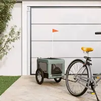 vidaXL "2026 Promotion" Fahrradanhänger Hunde Grau und Schwarz Oxford-Gewebe & Eisen - Fahrradanhänger CC32696