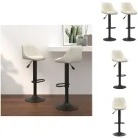 vidaXL Barhocker 2 Stk. Creme Samt - Barhocker