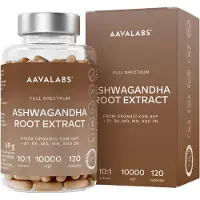 Aavalabs Bio Ashwagandha KSM 66 10.000mg | Mit Magnesium, Zink & Vitaminen 120 Kapseln St