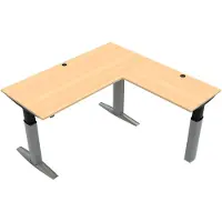 Stier Elektrisch höhenverstellbarer Eck-Schreibtisch 501-23, 180x180cm, Buche, 68-120cm, 175kg Nutzlast, hochwertig