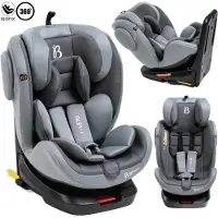 Bebelissimo Kindersitz I-SIZE 40-150 cm, 360, Kinderautositz - Leto in Grau | Gr.: onesize