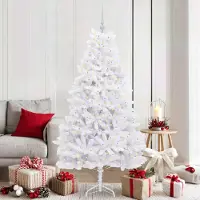 vidaXL "2025 cloris"Künstlicher klappbarer Weihnachtsbaum Weiß 180 cm PVC und Stahl - Künstliche Weihnachtsbäume DE335595
